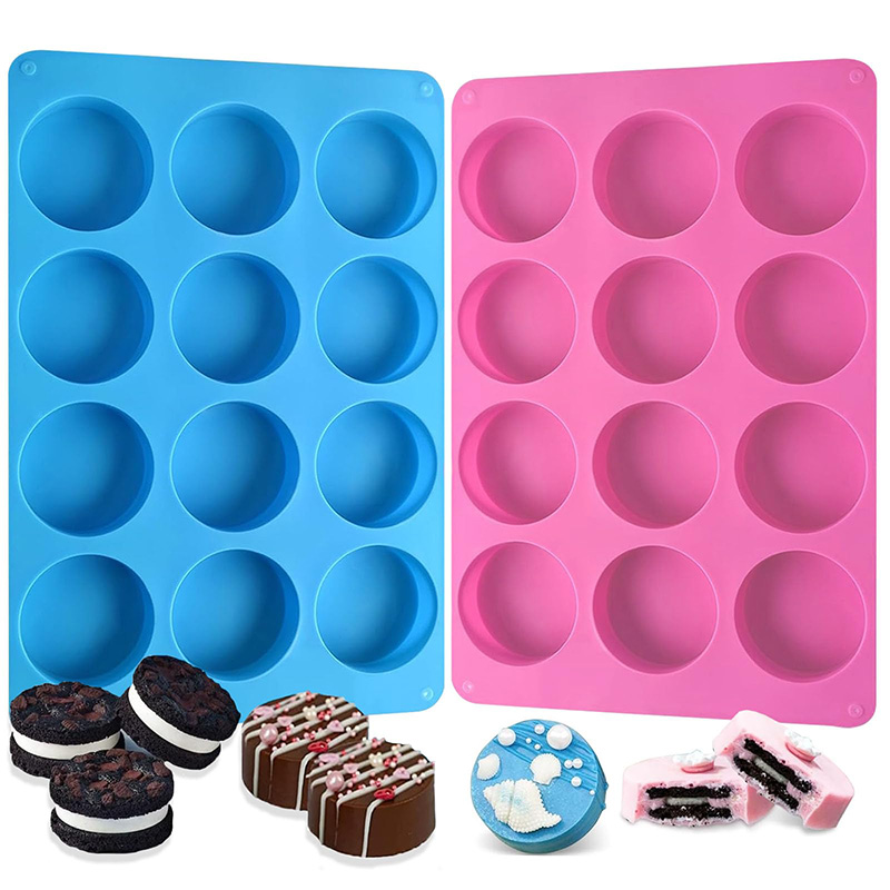 Soap Making Party - Round Silicone Molds 12-Cavity Cylinder Chocolate