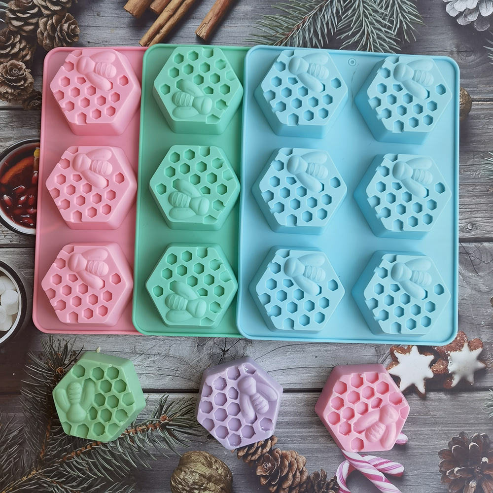 Soap Making Chemical - Silicone Hexagonal Bee Soap Mold for