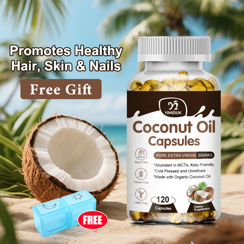 Coconut Oil Refined - Coconut Oil Capsules Promotes Healthy Hair,