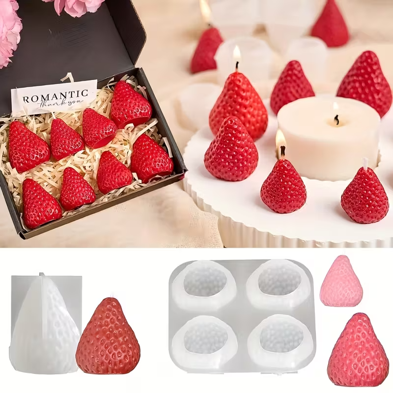 Soap Making Party - Strawberry Silicone Candle Mold for DIY