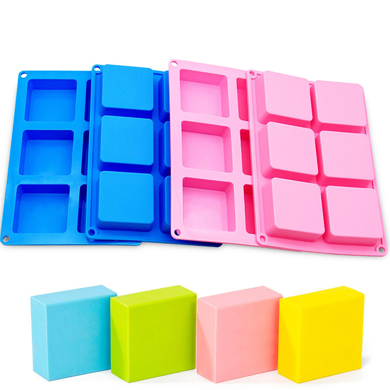 Soap Making Party - Square Soap Molds 6-Cavity Non-Stick Silicone