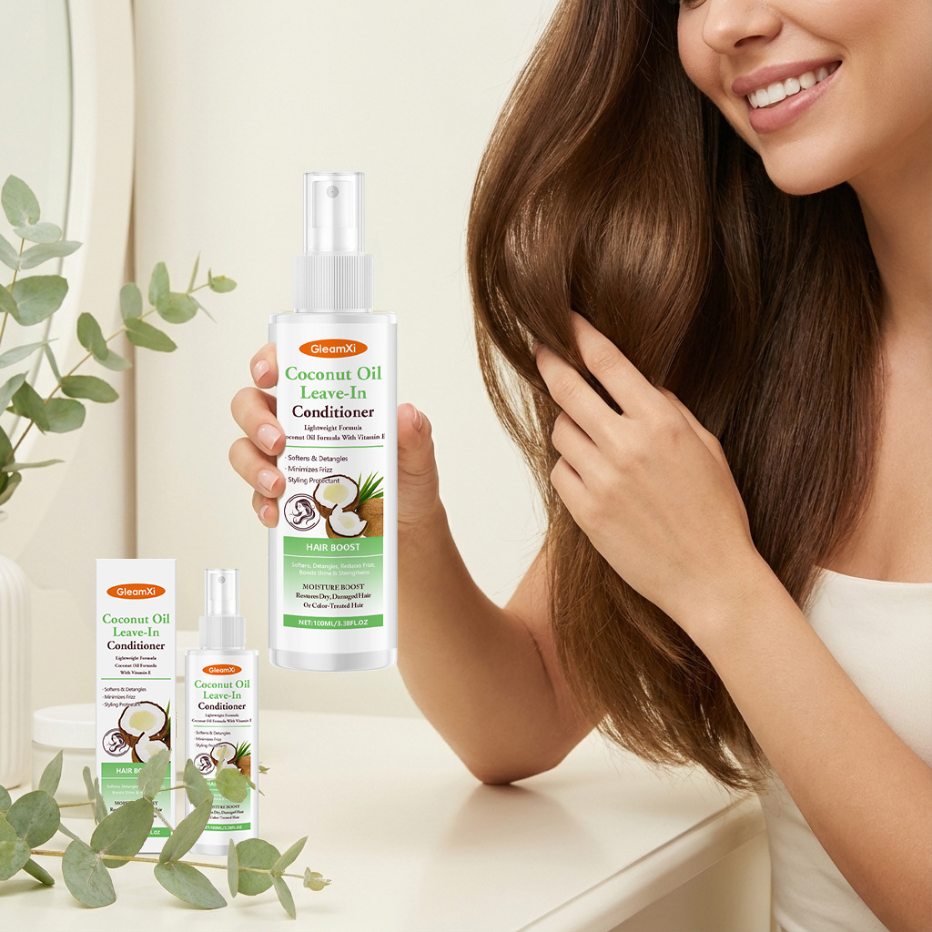 Coconut Oil Refined - Gleamxi Coconut Oil Leave-In Conditioner Spray