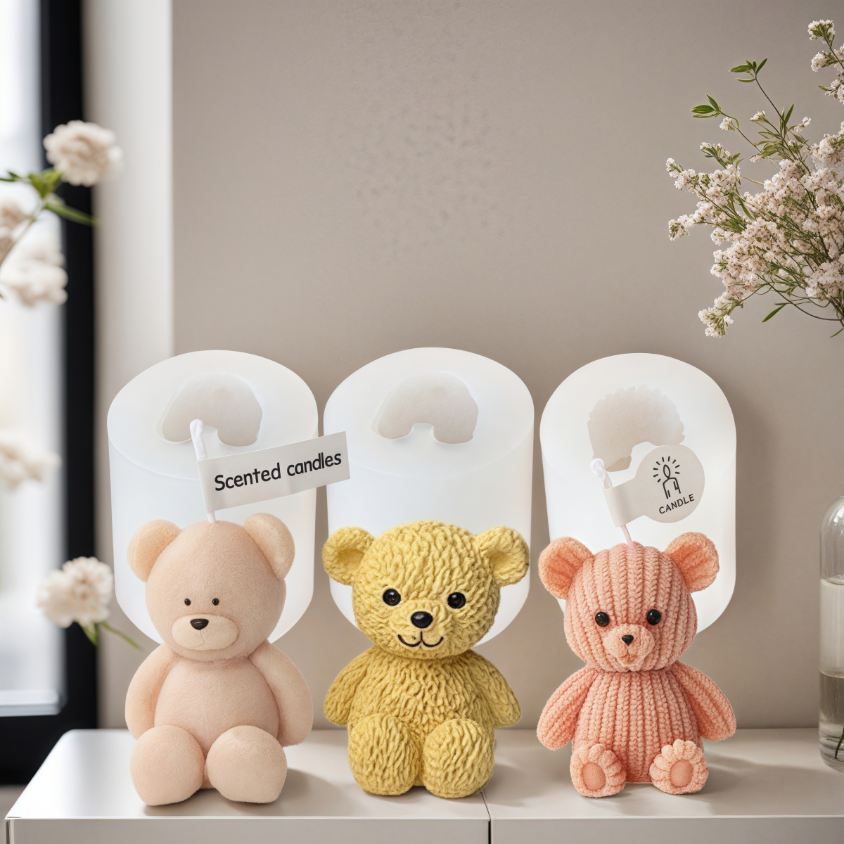 Soap Making Chemical - 3D Cute Bear Candle Making Mould