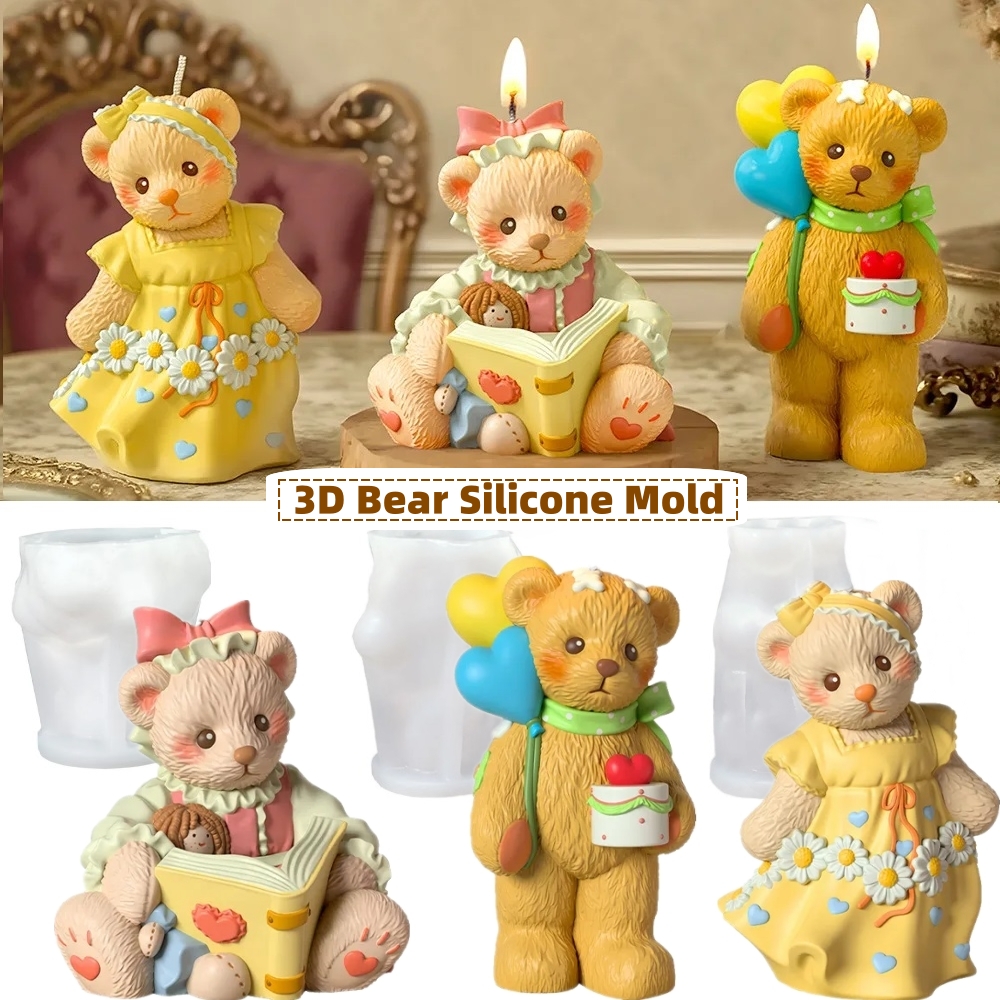 Soap Making Art - 3D Bear Silicone Mold for Candle