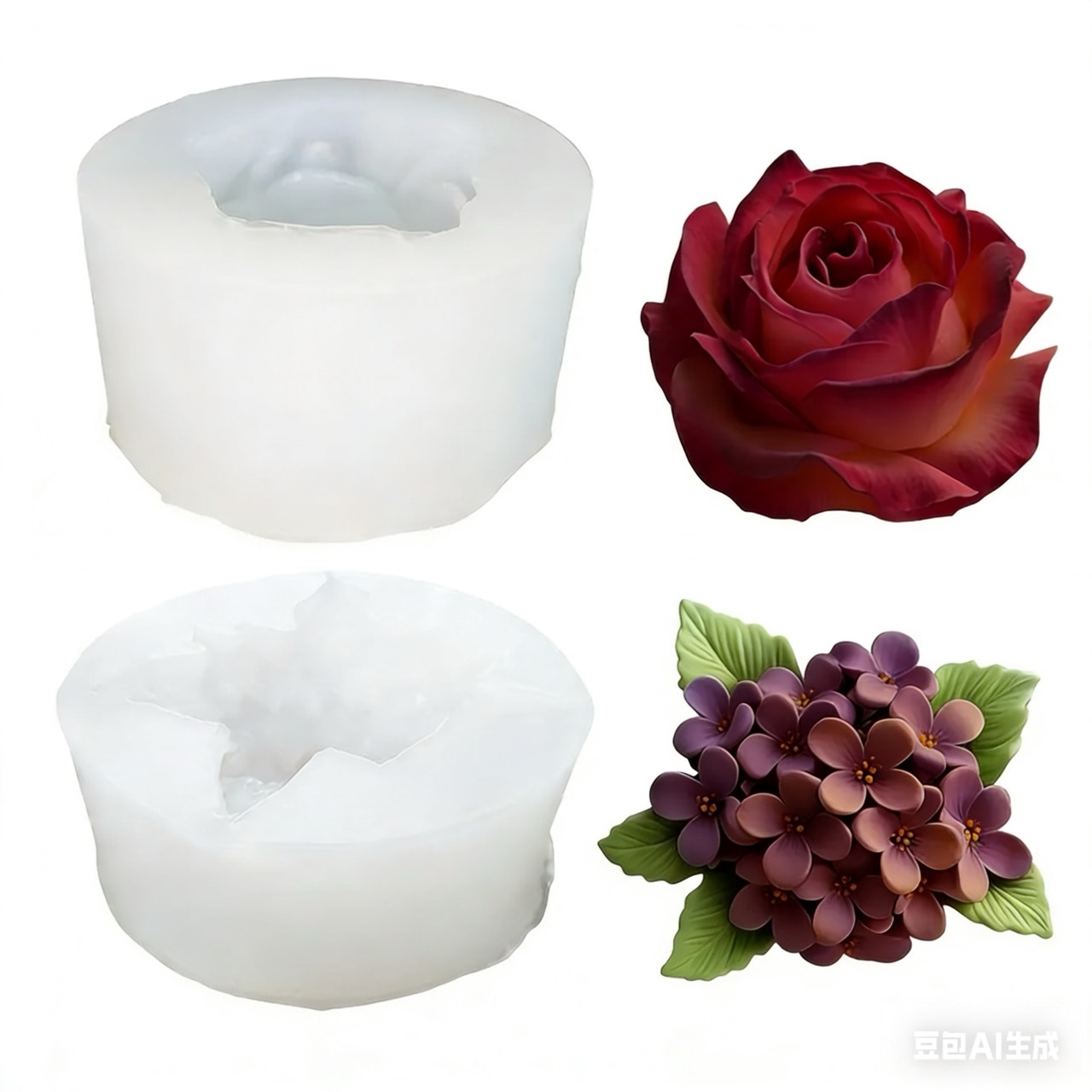 2-Piece 3D Rose and Lilac Sili - Soap Making Art recensione e prezzo