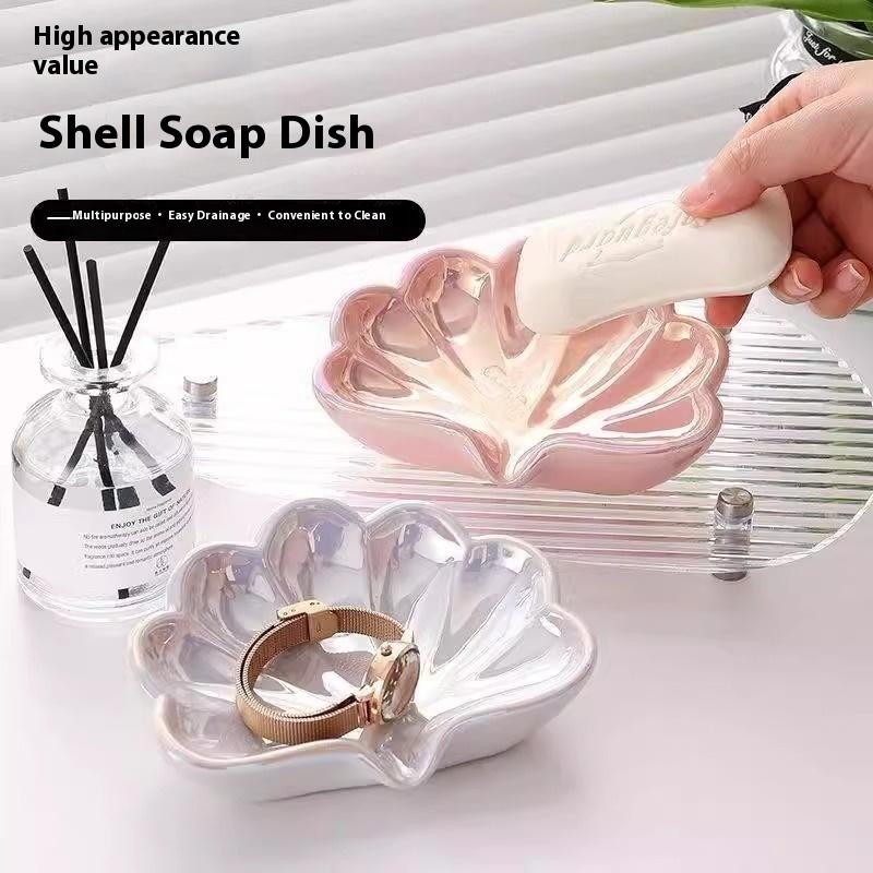 1/2Pcs Shell Shape Drain Soap  - Soap Dish Draining recensione e prezzo