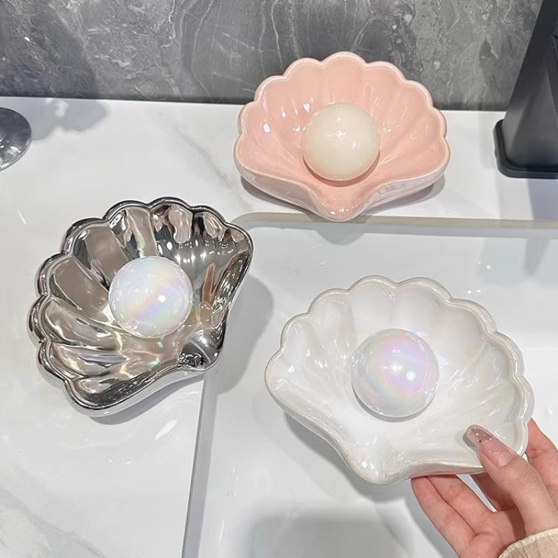 1/2Pcs Shell Shape Drain Soap  - Soap Dish Draining recensione e prezzo
